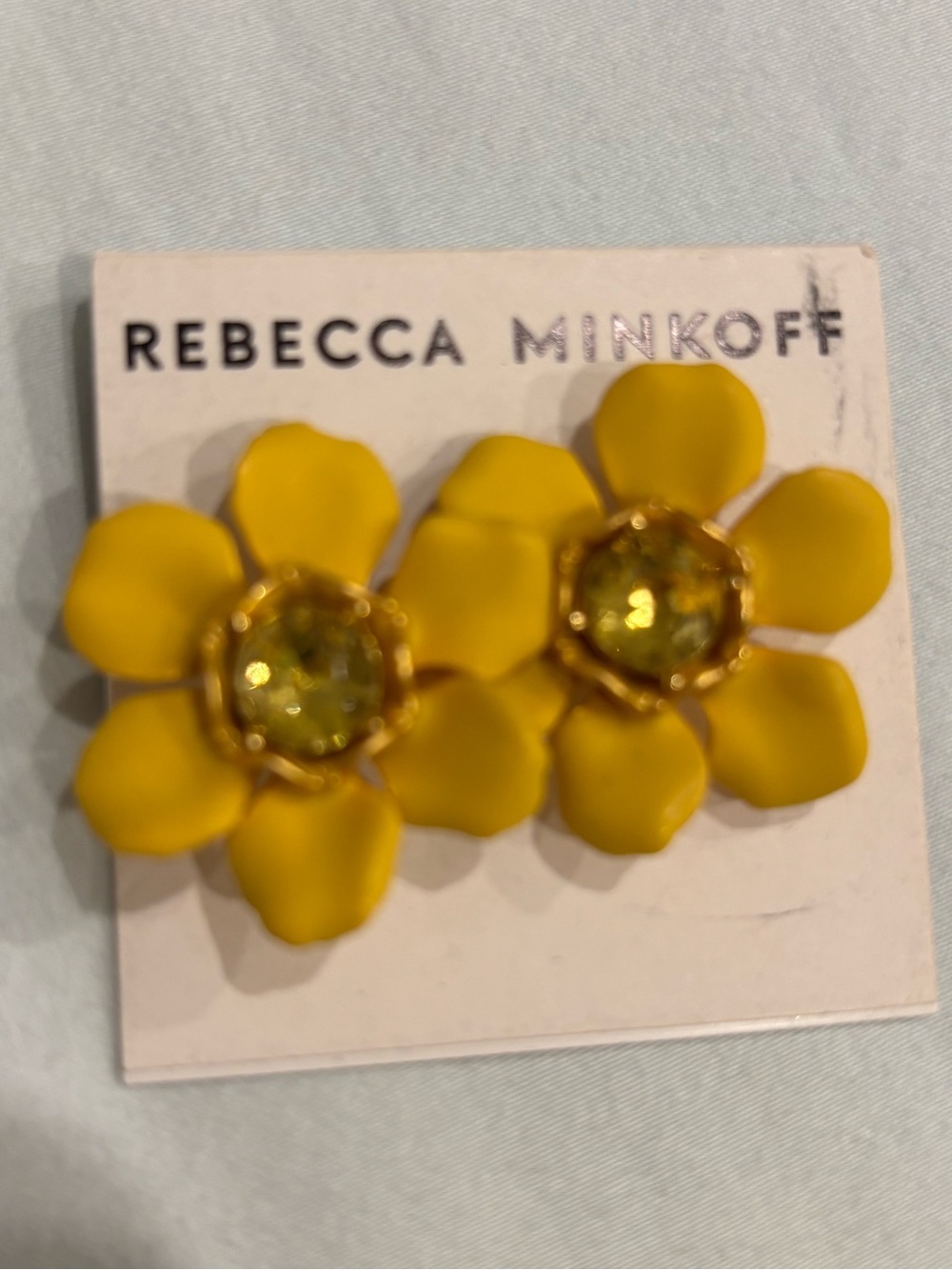 Rebecca Minkoff Bright Yellow Flower Stud Earrings